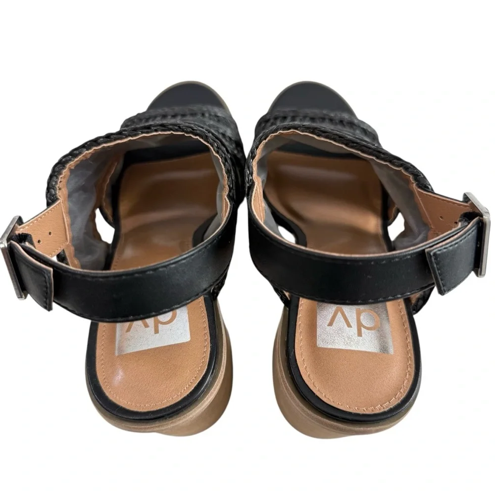 DV Dolce Vita Rian Black Woven Straw Slingback Mule Sandals Size 8 - Picture 8 of 16